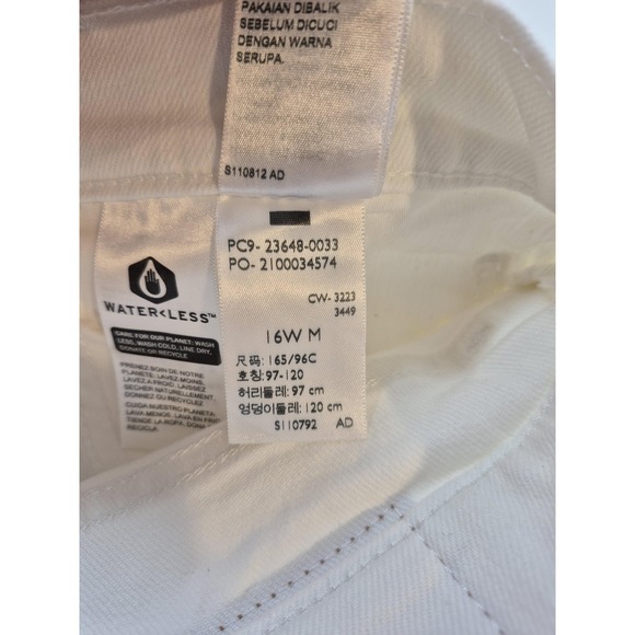 Levis Classic Straight Jeans Womens 16W White Mid Rise Stellar Stretch Denim - Picture 10 of 16